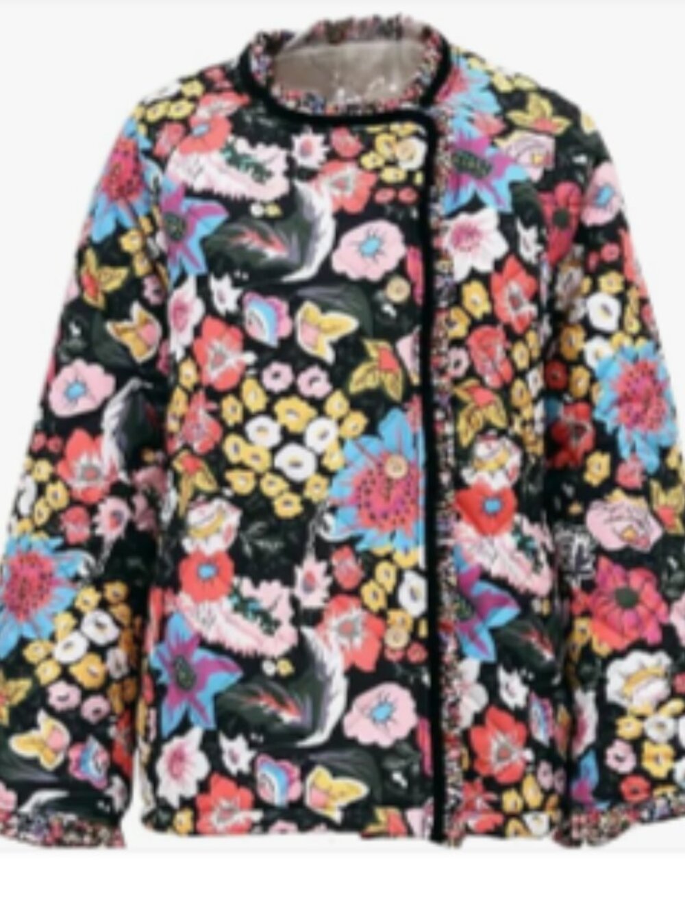 Womens Cropped Puffer Jacket Coquette Lace Ruffle Trim Quilted Jackets Cottageco